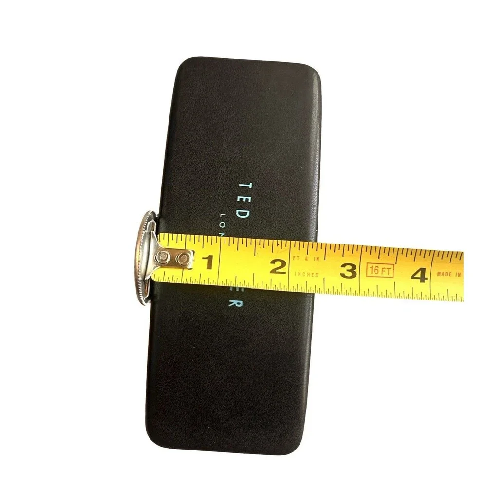 Ted Baker London Hard Shell Eye Glasses Case Only Black With Blue Felt Interior